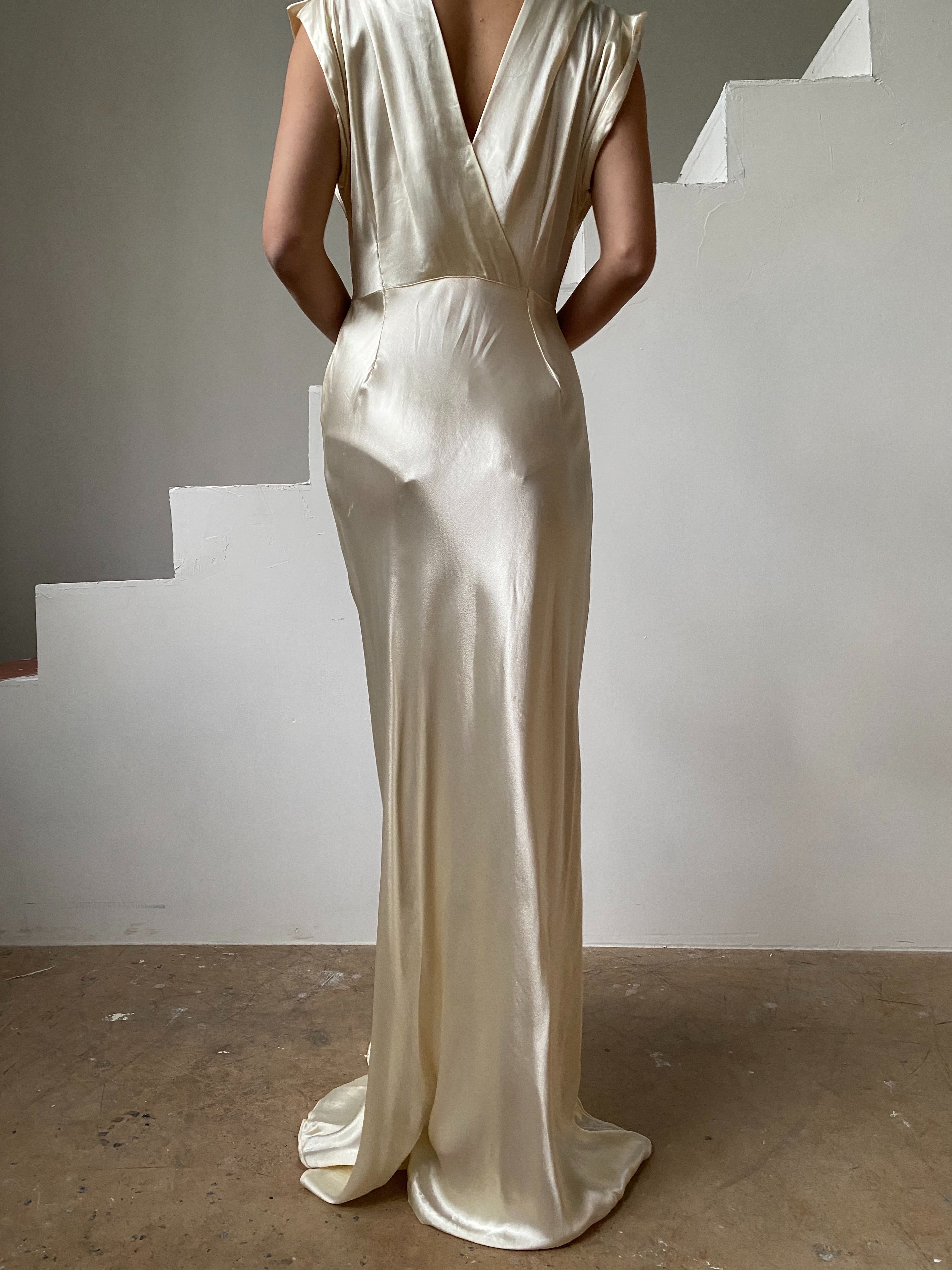 1930s Satin Bias Cut Gown - S | G O S S ...
